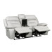 Luxe Leather Reclining Power Loveseat Light Grey